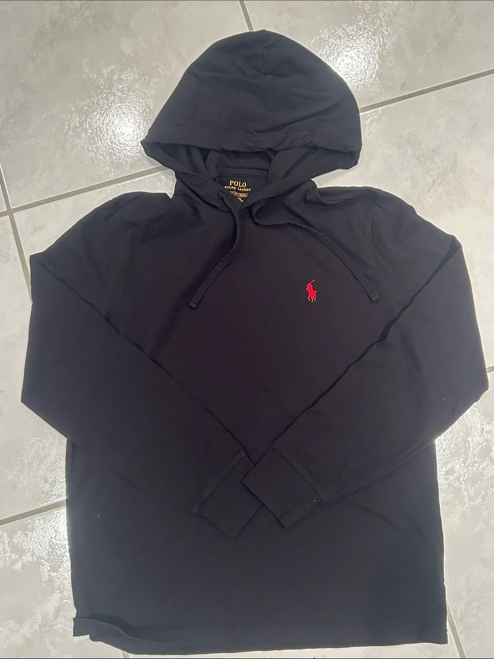 Polo by Ralph Lauren Black Hooded Long Sleeve with Red Pony